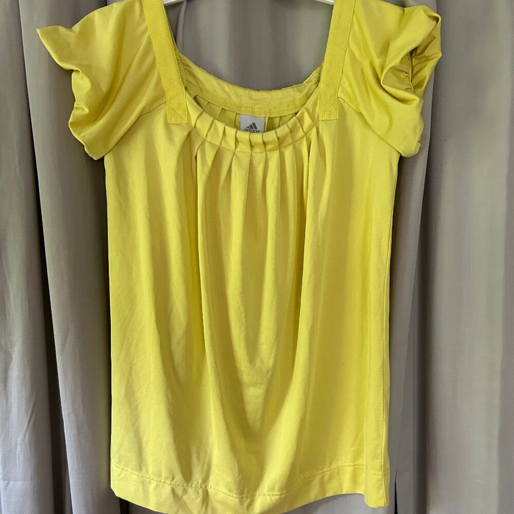 Adidas by Stella McCartney Yellow Puff Sleeve Tennis Top